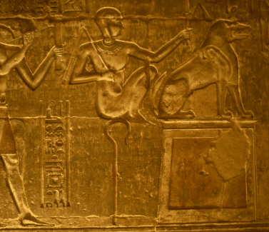 young Horus ('bennu light') upon the staff